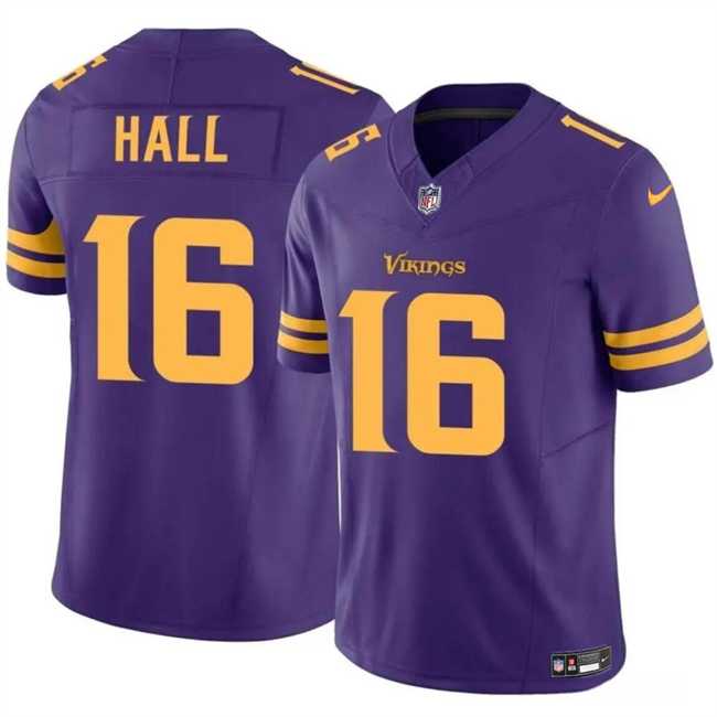 Men & Women & Youth Minnesota Vikings #16 Jaren Hall Purple 2023 F.U.S.E. Vapor Untouchable Color Rush Limited Stitched Jersey->minnesota vikings->NFL Jersey